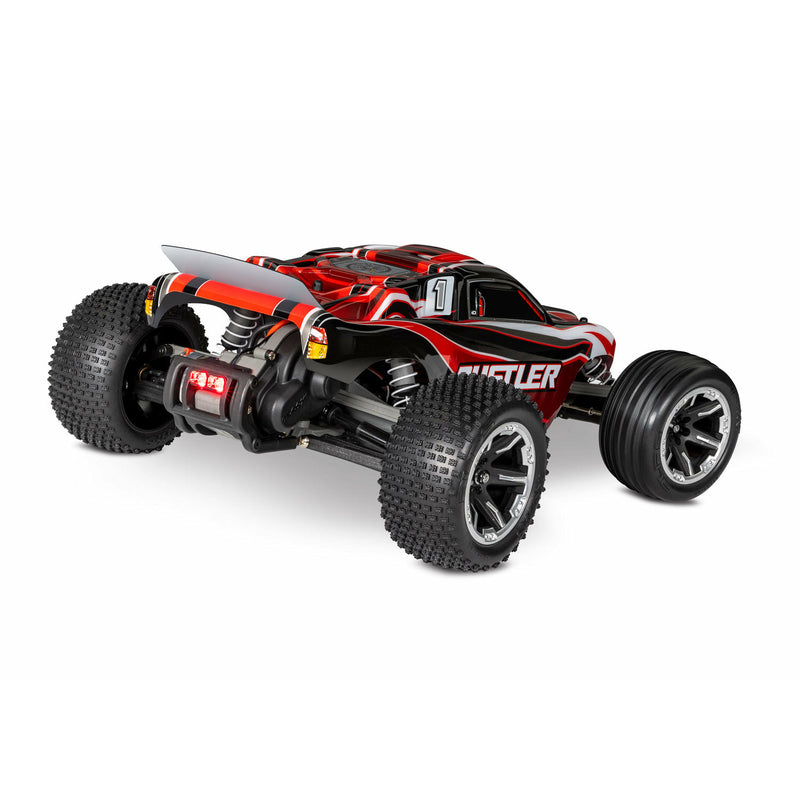 TRAXXAS 1/10 Rustler 2WD Stadium Truck, RTR with LED Lights Red