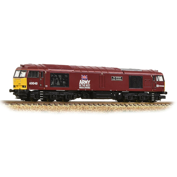 GRAHAM FARISH N Class 60 60040 'The Territorial Army Centenary' DB Schenker/Army Red