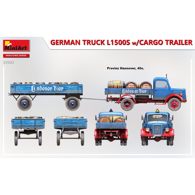 MINIART 1/35 German Truck L1500S with Cargo Trailer