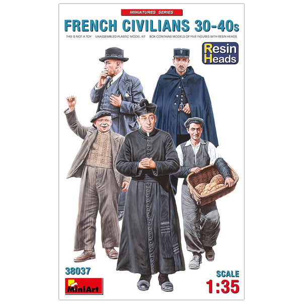MINIART 1/35 French Civilians '30-'40s. Resin Heads