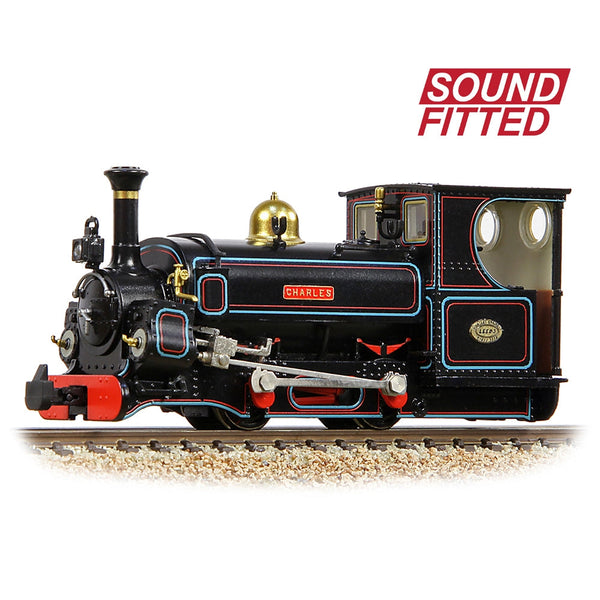 BACHMANN NARROW GAUGE OO9 Mainline Hunslet 0-4-0ST 'Charles' Penrhyn Quarry Lined Black (Late) (Sound Fitted)