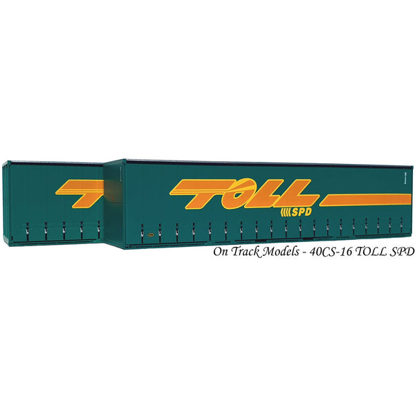 ON TRACK MODELS HO 40CS-16 Toll SPD 40' Curtain Sided Container 2 Pack