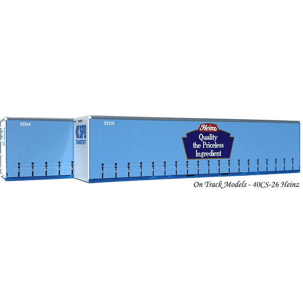 ON TRACK MODELS HO 40CS-26 Heinz 40' Curtain Sided Container 2 Pack