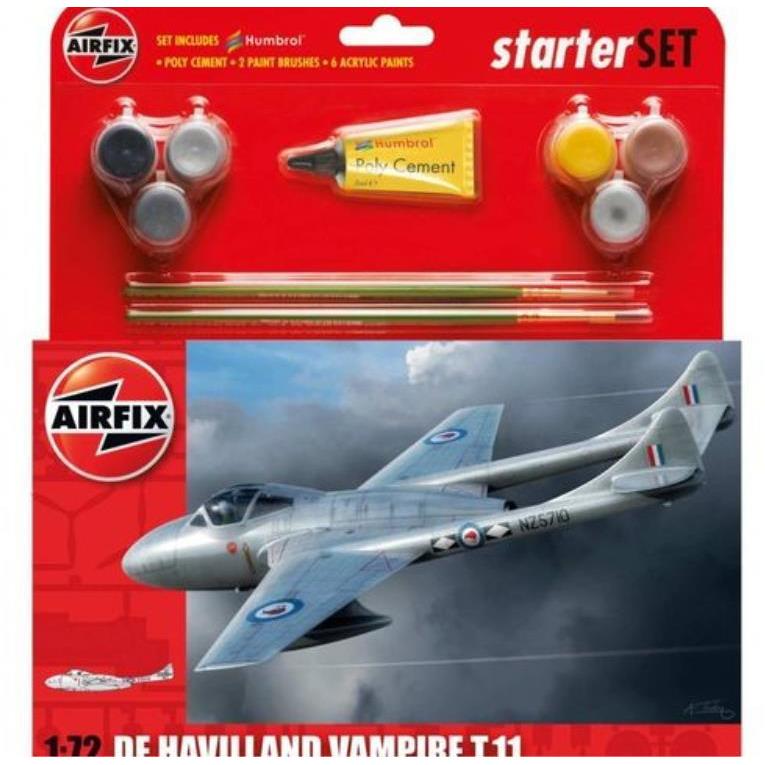 AIRFIX 1/72 Starter Set (Medium) De Havilland Vampire T.11