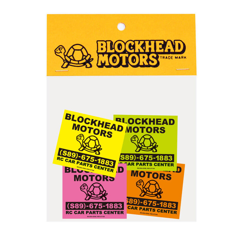 BLOCKHEAD MOTORS Set of 4 BH Label Stickers