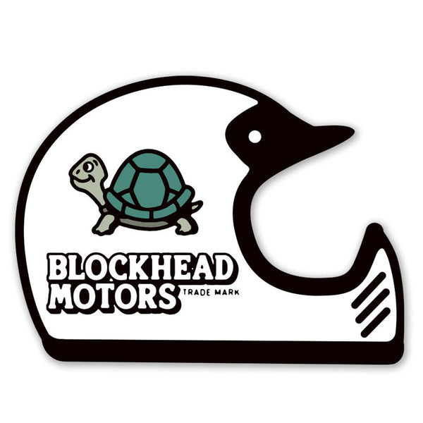 BLOCKHEAD MOTORS Helmet Sticker (Off-Road/White)