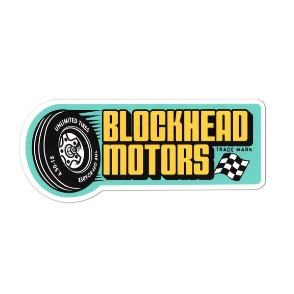 BLOCKHEAD MOTORS Tyre Sticker