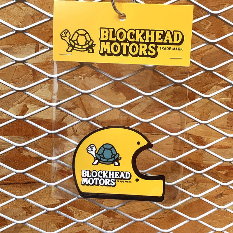 BLOCKHEAD MOTORS Helmet Sticker (On-Road/Yellow)