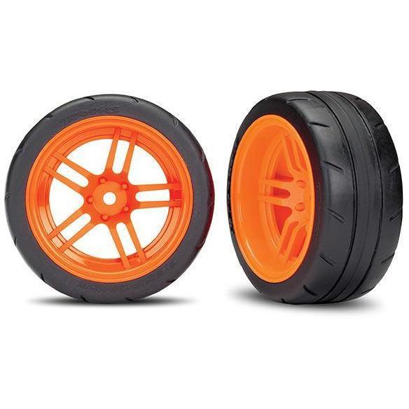 TRAXXAS Tyres & Wheels, Assembled, Glued, Orange (8374A)
