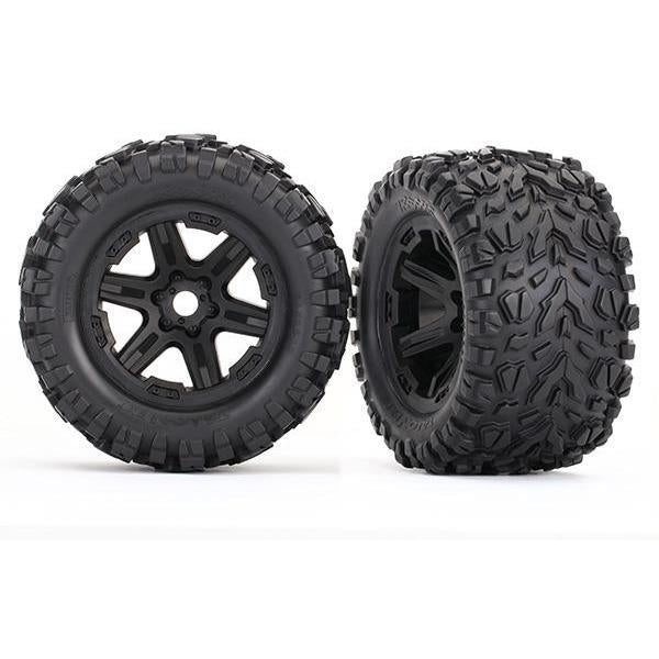 TRAXXAS Tyres & Wheels, Assembled, Glued (Black Wheels, Tal