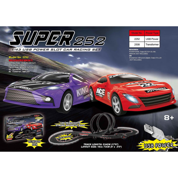 JOYSWAY Super 252 USB Power 1/43 Slot Car Racing Set