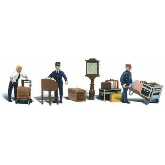 WOODLAND SCENICS N Depot Workers & Accessories