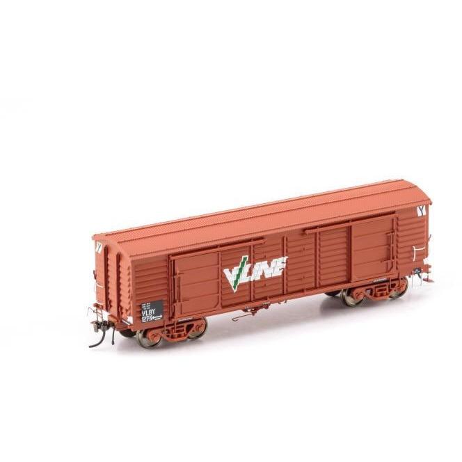 AUSCISION HO VLBY Louvre Van VR Wagon Red with Large V/Line Logo - 2 Car Pack