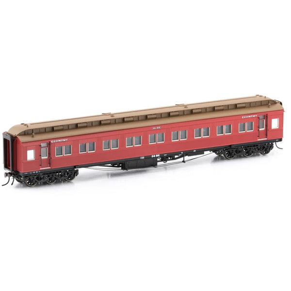 AUSCISION HO VR BE Economy Class Car (1971-1985) Carriage Red with 6 wheel bogie, 36-BE - Single Car