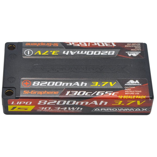 ARROWMAX LiPo 8200mAh 1/12 Scale 3.7V 65C (Si-Graphene) Battery