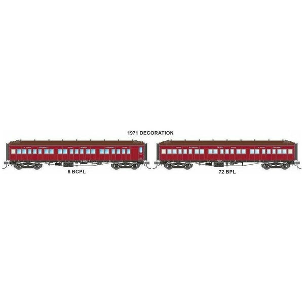 AUSTRAINS NEO HO PL-Type Carriage with Sliding Doors 1971 Decoration Two Pack