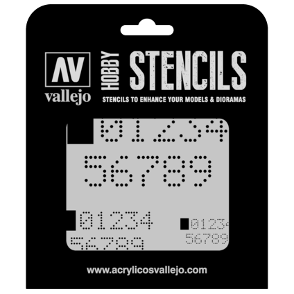 VALLEJO ST-SF004 1/35 Digital Numbers Stencil