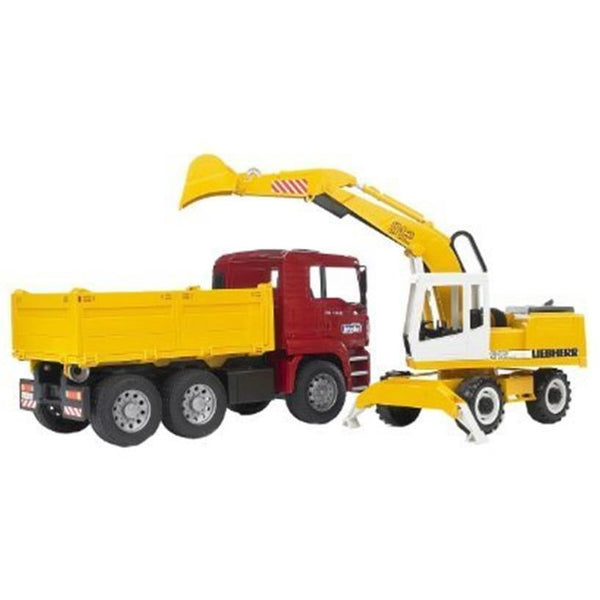BRUDER 1/16 MAN TGA Construction Truck w/Liebherr Excavator