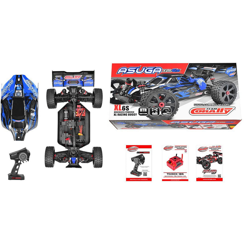TEAM CORALLY Asuga XLR 6S - RTR - Blue Brushless Power 6S - No Battery - No Charger
