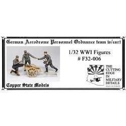COPPER STATE MODELS 1/32 German Aerodrome Personnel Ordnance Team with Cart