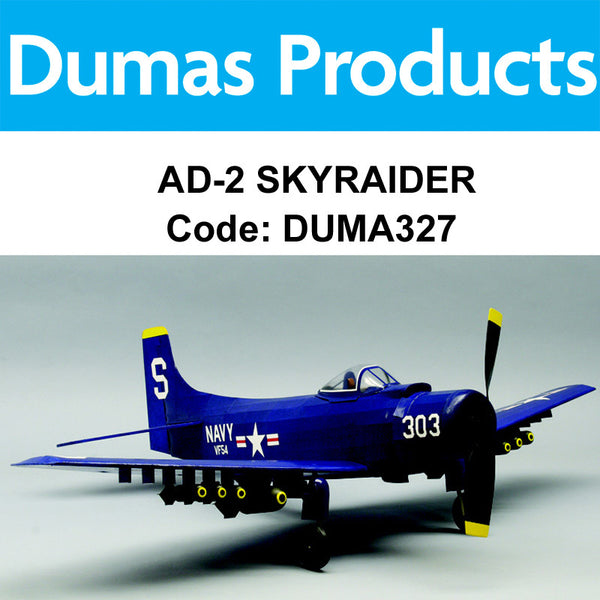 DUMAS 327 AD-2 Skyraider 30" Wingspan Rubber Powered