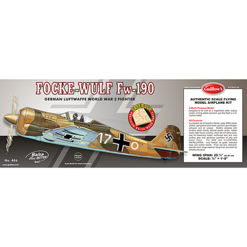 GUILLOWS 1/16 Focke-Wulf Fw-190 Laser Cut Balsa Plane Model Kit