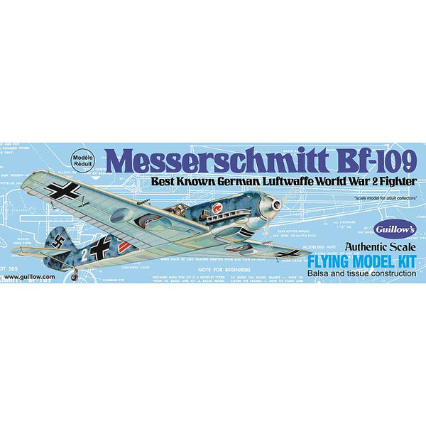 GUILLOWS 1/30 Messerschmitt BF109 Balsa Plane Model Kit