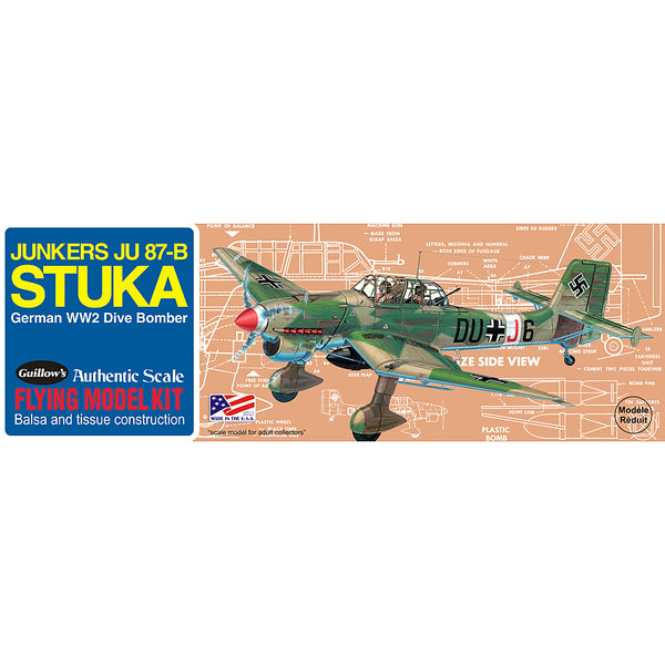 GUILLOWS 1/30 Junkers JU-87B Stuka Balsa Plane Model Kit
