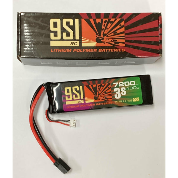 NINESTEPS 7200mAh 11.1V 100C 3 Cell LiPo Battery Soft Case (Traxxas Plug)
