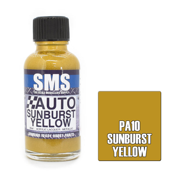 SMS Auto Colour Sunburst Yellow Acrylic Lacquer Metallic 30ml