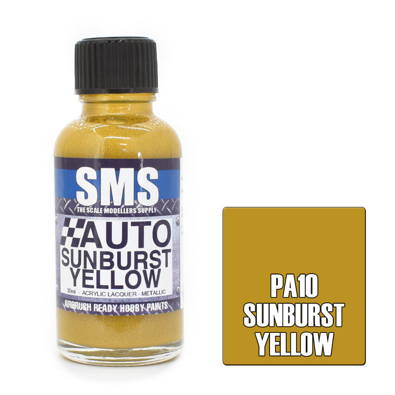 SMS Auto Colour Sunburst Yellow Acrylic Lacquer Metallic 30ml