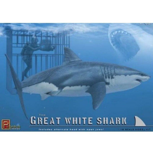 PEGASUS 1/18 Great White Shark, Cage & Diver