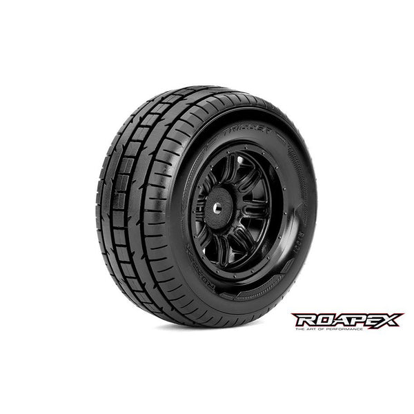 ROAPEX Trigger 1/10 SC Tyre Black Wheel with 12mm Hex Mount (2)