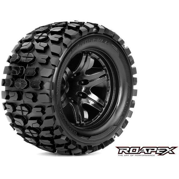 ROAPEX Tracker 1/10 Monster Truck Tyre Black Wheel (1 Pair)