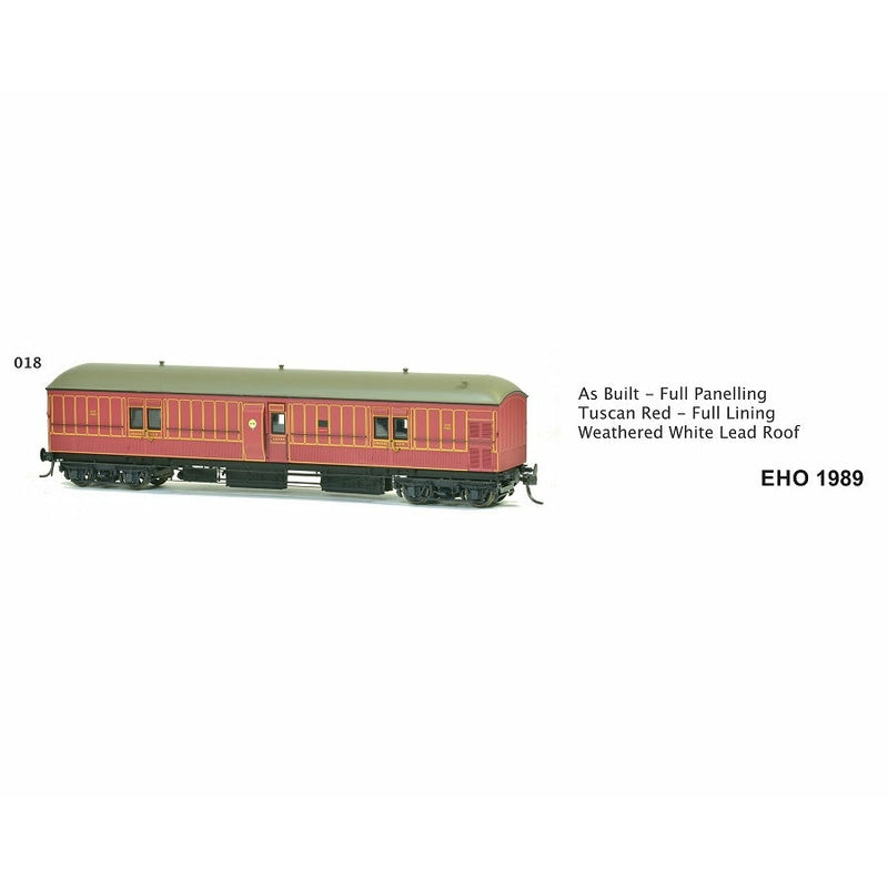 SDS MODELS HO NSWGR EHO Brake Van As Built Tuscan Red Weathered White Lead Roof EHO 1989