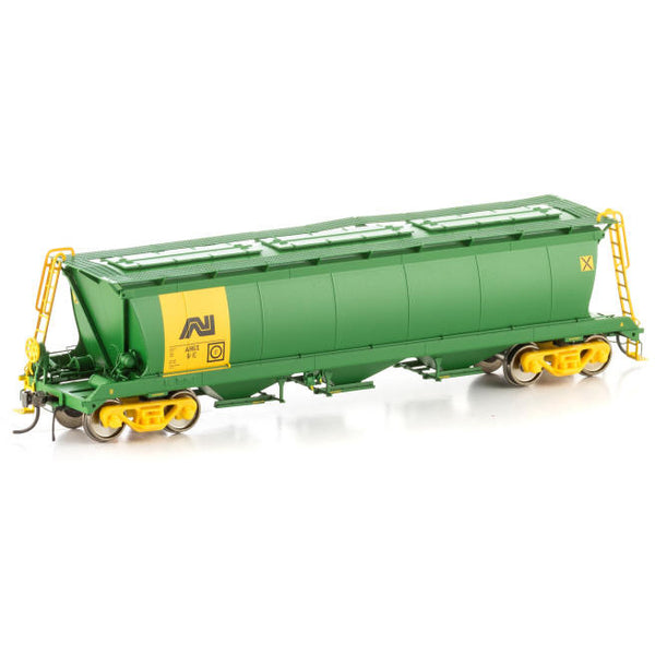 AUSCISION HO AHGX Grain Hopper, Green/Yellow with AN Logo & Yellow Bogies, 4 Car Pack