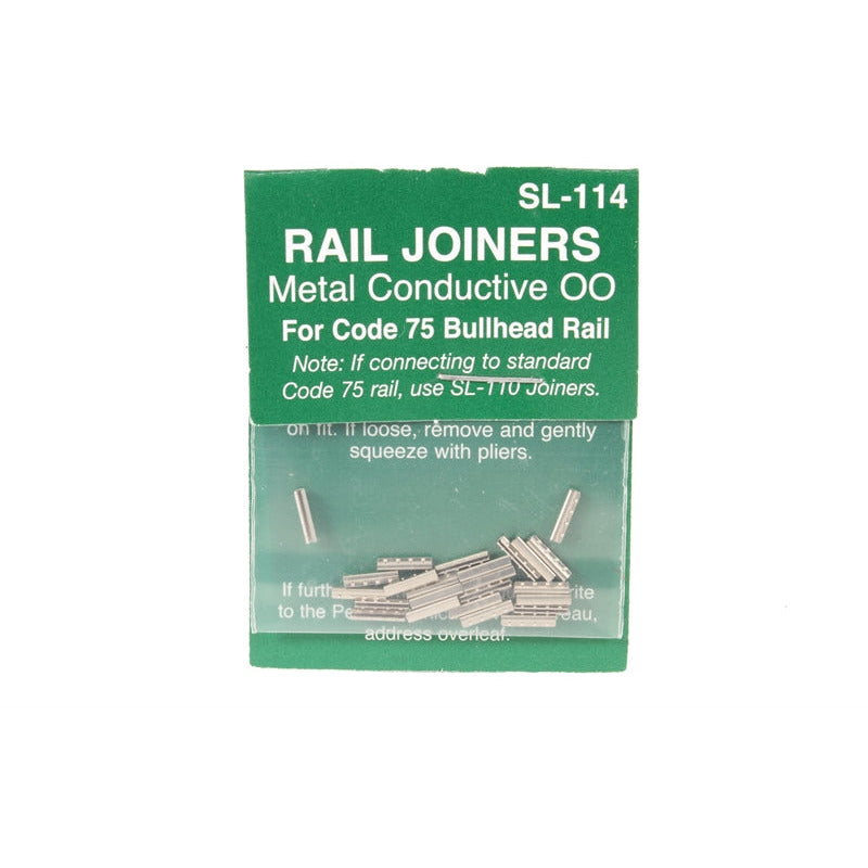 PECO OO/HO Streamline Code 75 Bullhead N/S Rail Joiners (24 per Pack) (SL114)