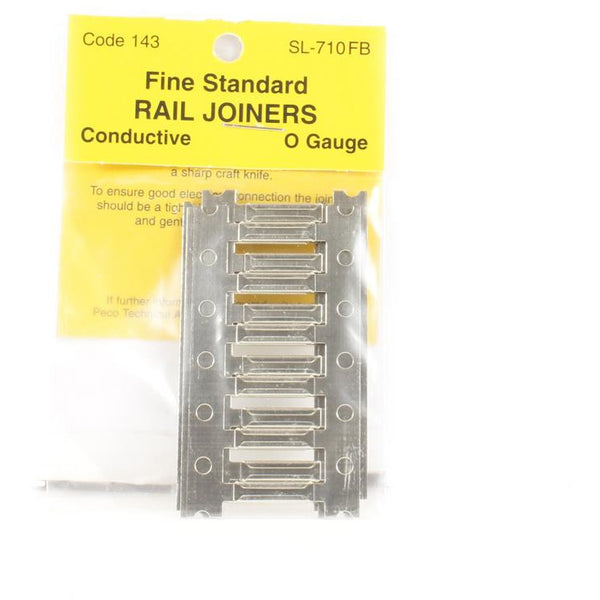 PECO O Streamline Rail Joiners for Flat Bottom (6) Code 143 (SL710FB)