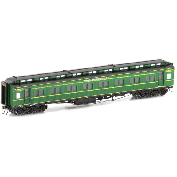 AUSCISION HO The Overland AE First Class Car, Hawthorn Green with Etched Nameplate & 6 Wheel Bogie, 6-AE - Single Car