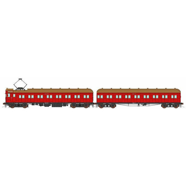 AUSCISION HO Tait VR Carriage Red with Disc Wheels (4 Car Set)