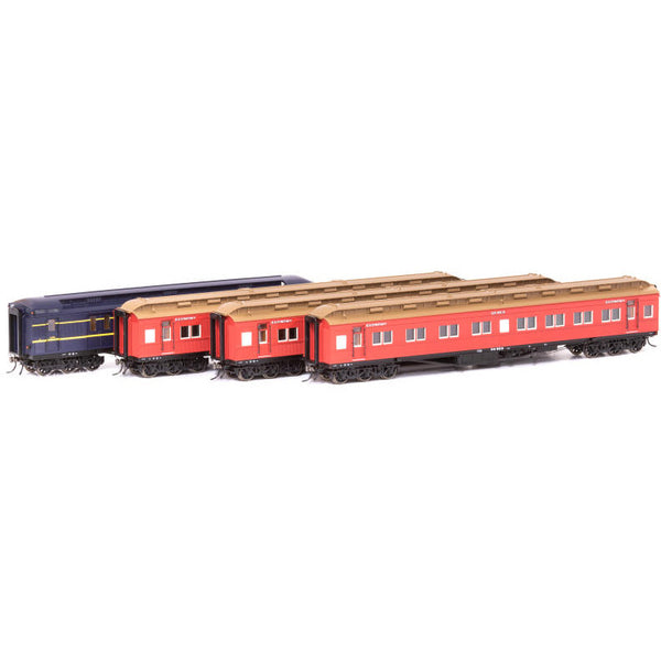AUSCISION HO VR Commuter Cars Carriage Red - 4 Car Set