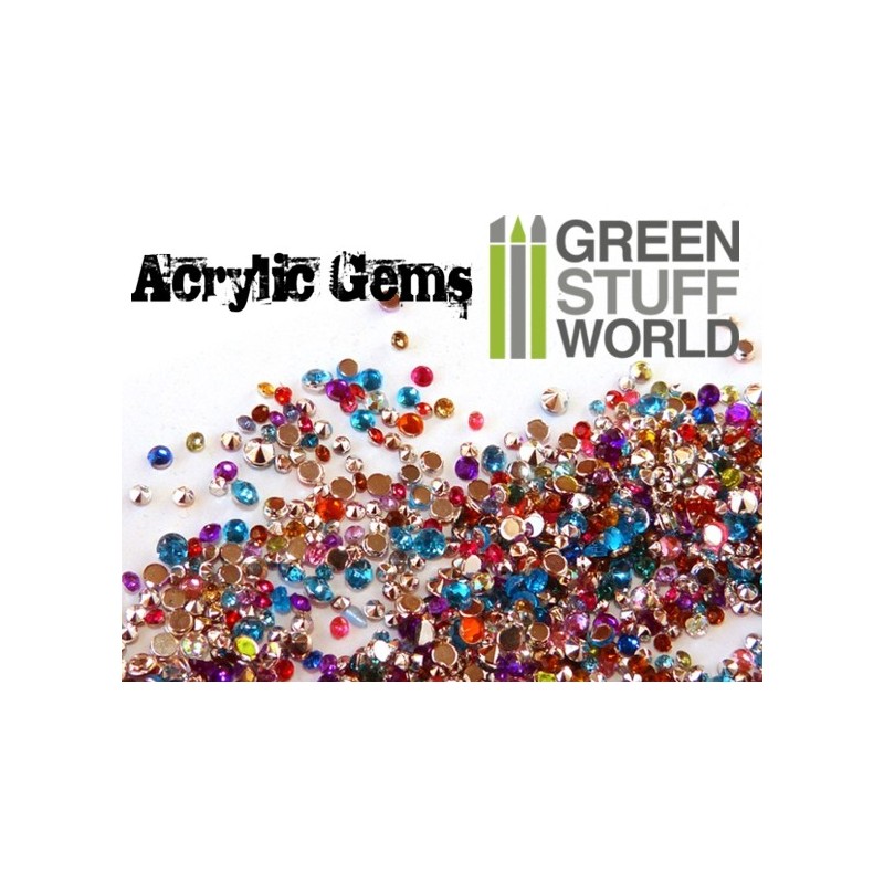 GREEN STUFF WORLD Micro Acrylic Gems - 1mm to 2.5mm >1000 p