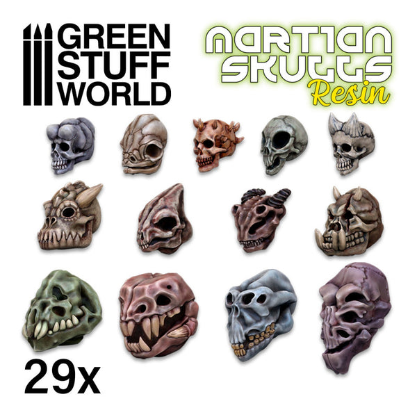 GREEN STUFF WORLD Alien Skulls Resin Set