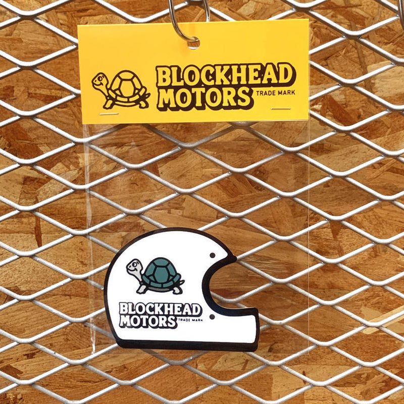 BLOCKHEAD MOTORS Helmet Sticker (On-Road/White)