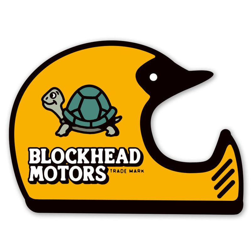 BLOCKHEAD MOTORS Helmet Sticker (Off-Road/Yellow)