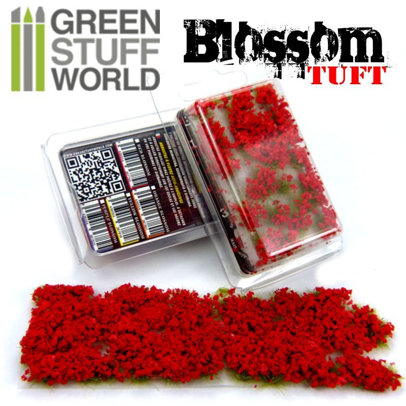 GREEN STUFF WORLD Blossom Tufts - 6mm Self-Adhesive Red
