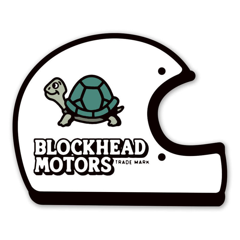 BLOCKHEAD MOTORS Helmet Sticker (On-Road/White)