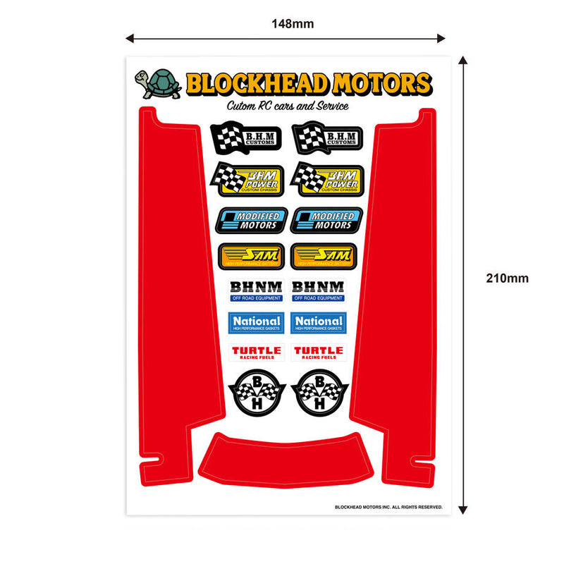 BLOCKHEAD MOTORS Decal for Side Chassis Red for Hornet, Gra
