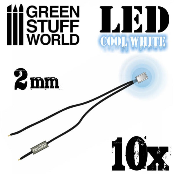 GREEN STUFF WORLD Micro LEDs - Cool White Lights - 2mm (0805 SMD)