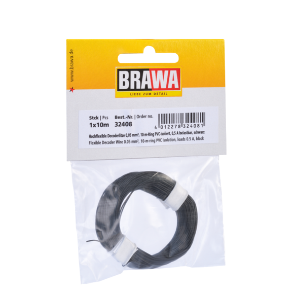 BRAWA Flexible Decoder Wire, 0.05 mm, Black